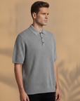 Polo Uomo in Maglia Spigata Testurizzata – Effetto Elegante - vista laterale