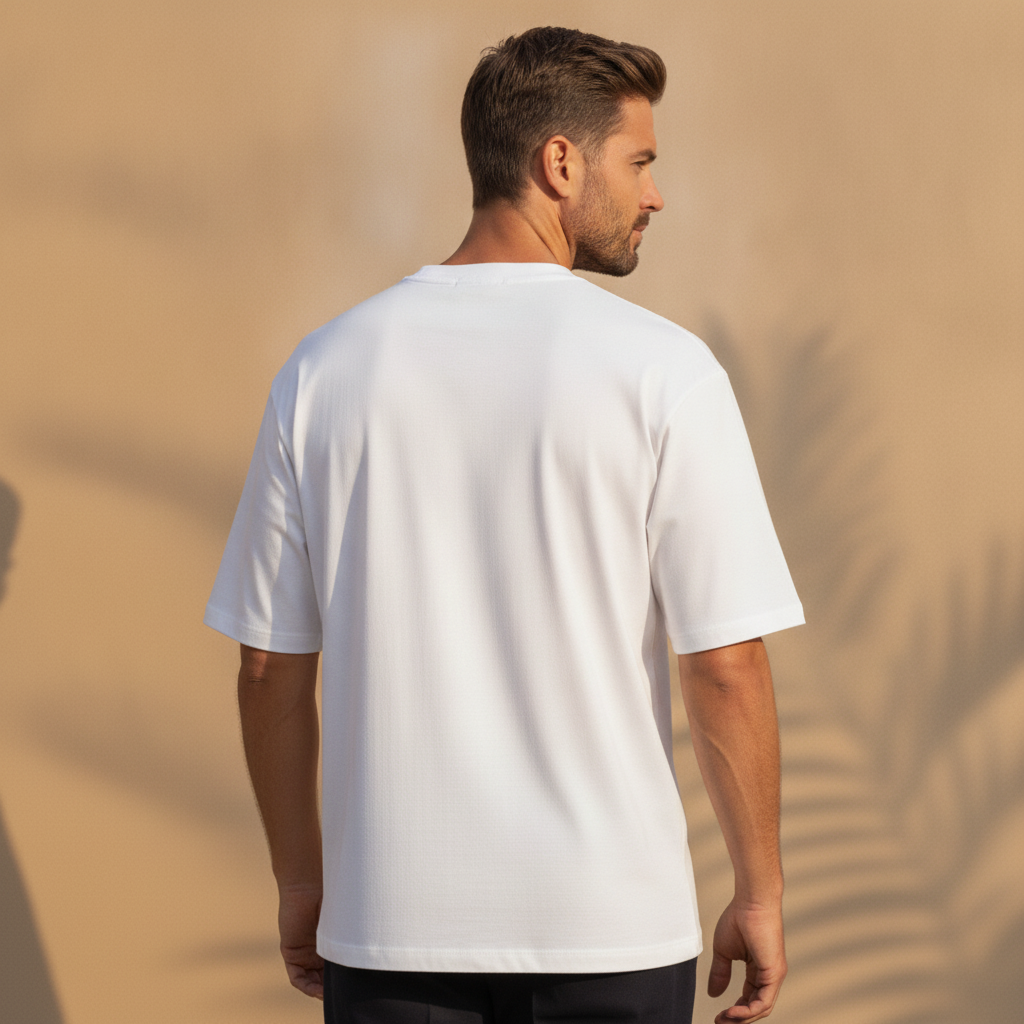 T-shirt Uomo Oversize Streetwear – Vestibilità Ampia Urban - vista posteriore