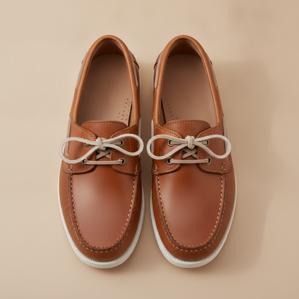 Scarpe da Barca Uomo in Pelle – Boat Shoes Classiche Estive - vista dall'alto