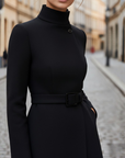 Cappotto Donna con Collo Alto e Cintura