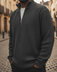 Maglione Uomo Collo Alto Zip in Maglia
