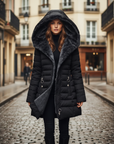 Giacca Piumino Donna Invernale Impermeabile Cappuccio Pelliccia Materiale