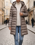 Piumino Lungo Donna Invernale con Cappuccio