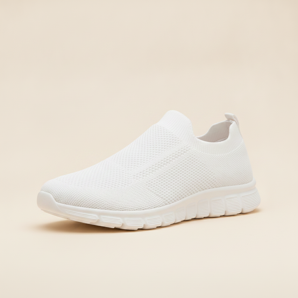 Sneakers Uomo Sportive Leggere in Mesh – Comfort Quotidiano Attivo - Bianco