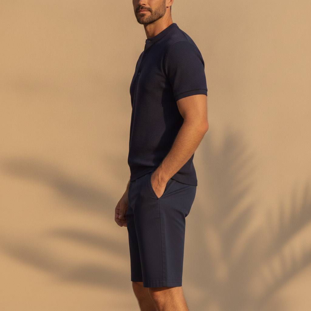 Pantaloncini Chino Slim Uomo – Vestibilità Moderna Aderente - vista laterale