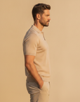 Polo Uomo con Colletto Johnny – Chiusura Aperta Casual Chic - vista laterale