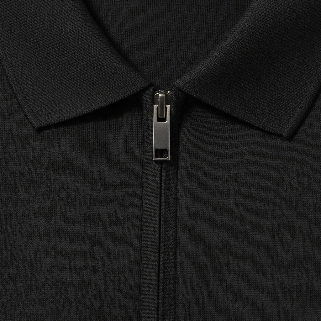 Polo Uomo Slim con Zip – Vestibilità Aderente e Moderna - dettaglio