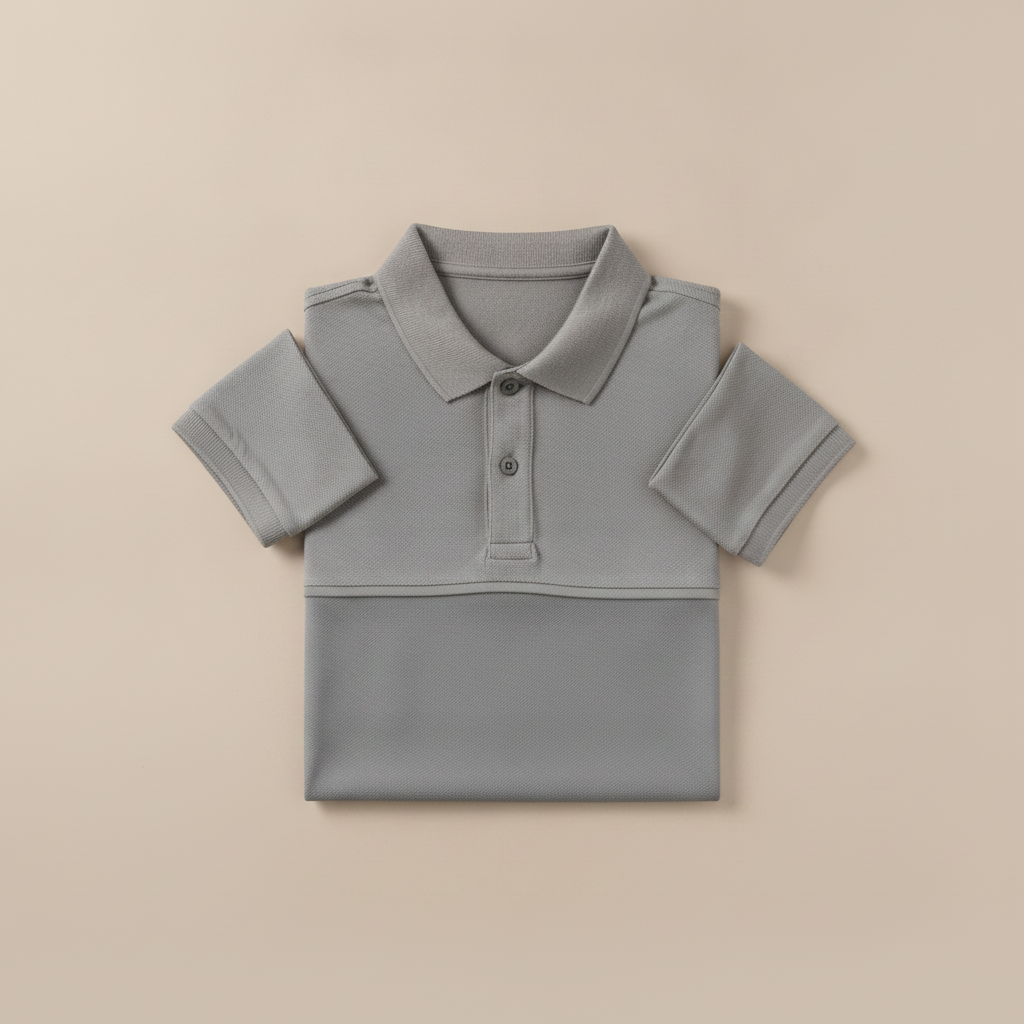 Polo Uomo Color Block Sportiva – Design Bicolore Dinamico - Grigio e Blu
