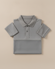 Polo Uomo Color Block Sportiva – Design Bicolore Dinamico - Grigio e Blu
