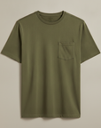 T-shirt Uomo con Taschino – Dettaglio Casual Pratico - Verde Oliva