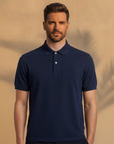 Polo Uomo in Piqué con Colletto Ampio – Stile Classico Premium - Bianco - indossato