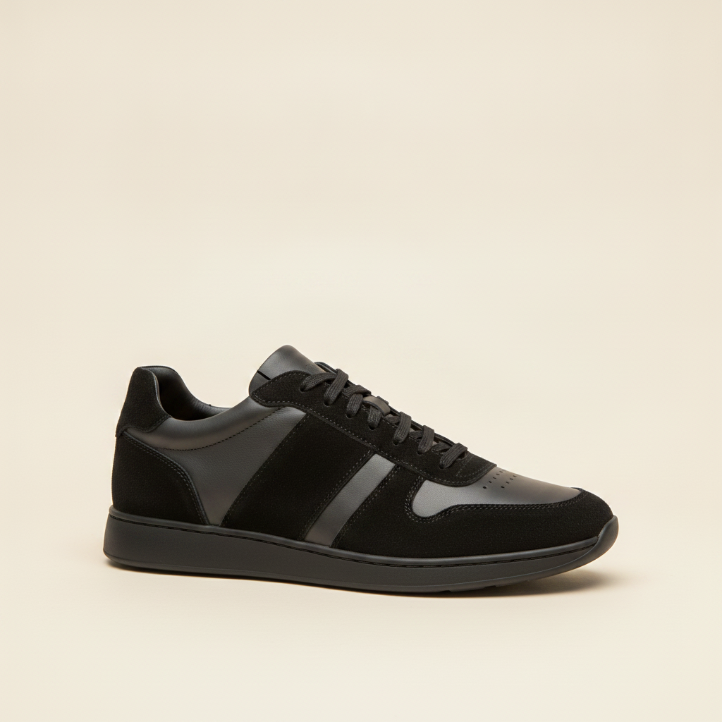 Sneakers Uomo Urban Nere Premium – Stile Cittadino Raffinato - Nero e Grigio