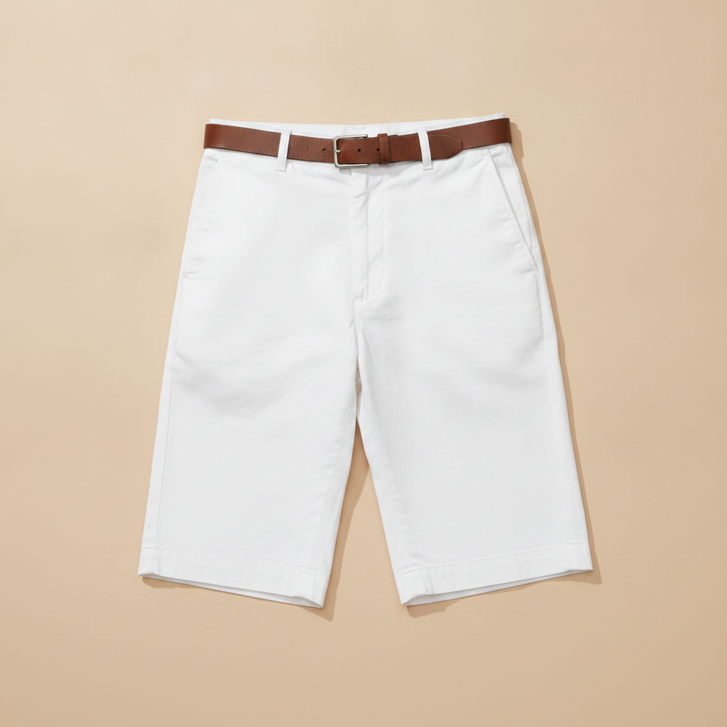Bermuda Chino Uomo in Cotone – Eleganti e Versatili per l'Estate - Bianco