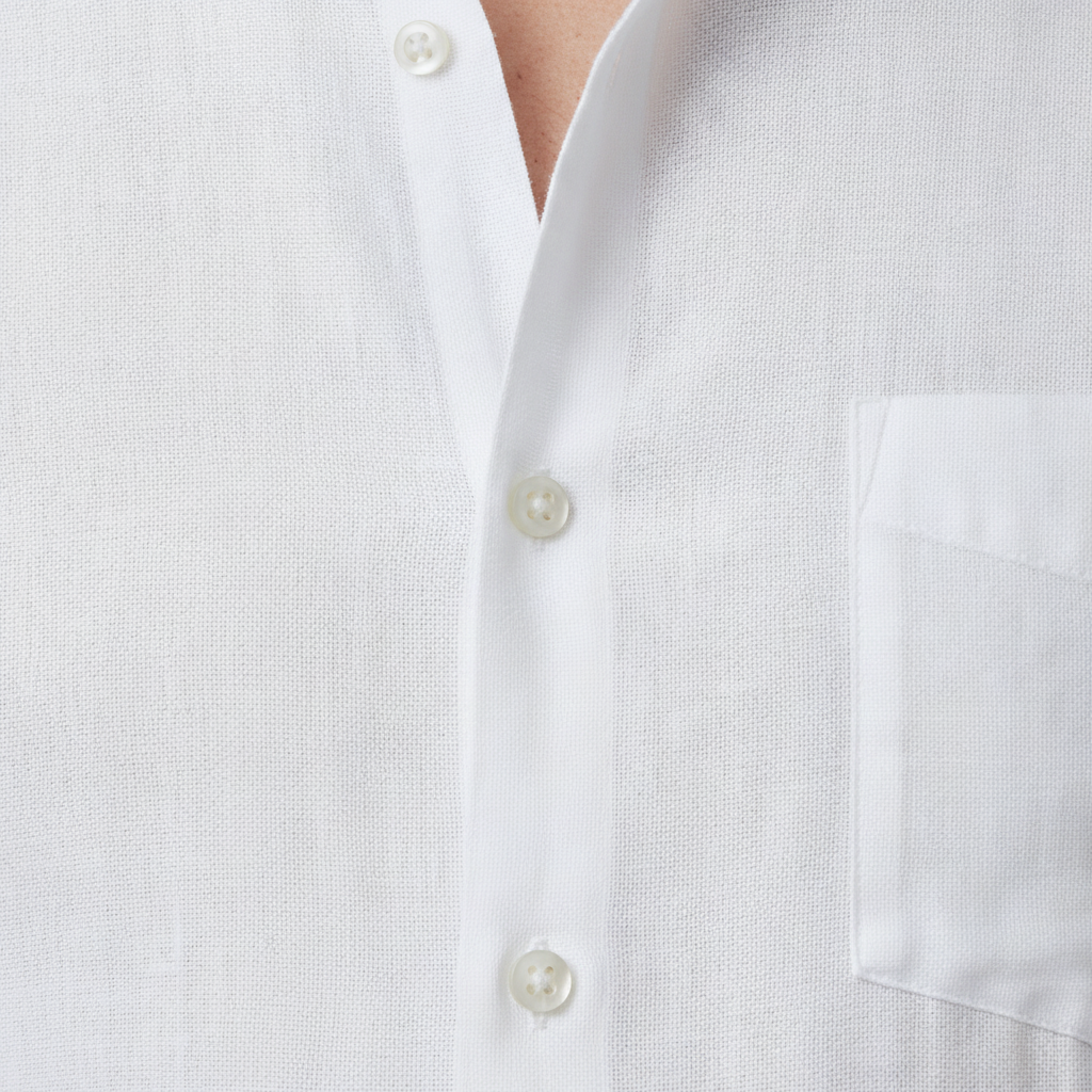 Camicia Uomo in Lino con Taschino – Naturale e Rilassata Estiva - dettaglio