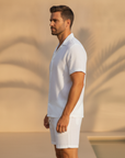Camicia Uomo in Lino con Colletto Camp – Fresca ed Elegante Estiva - vista laterale