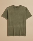 T-shirt Uomo Tinta in Capo Vintage – Colori Slavati Autentici - Verde Slavato