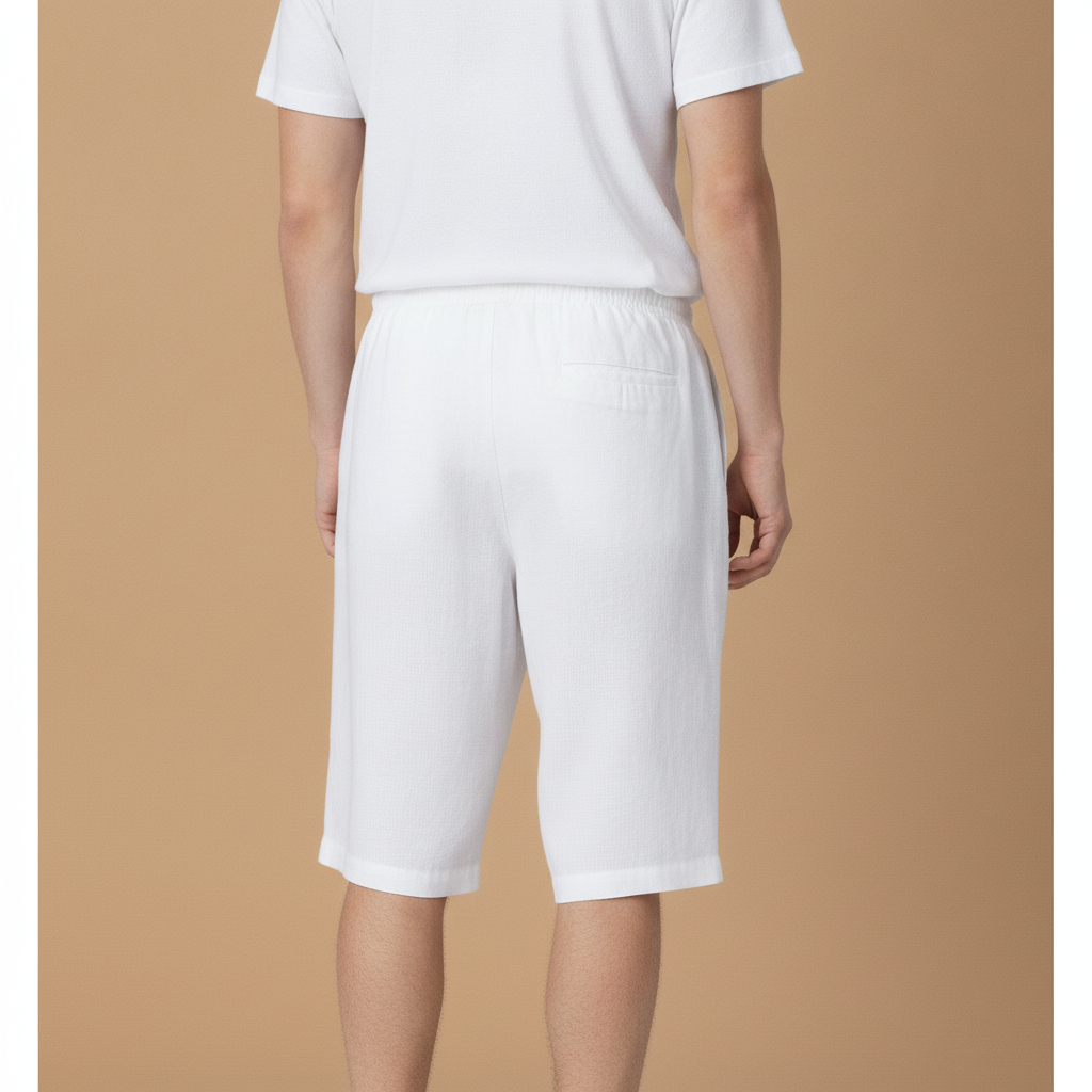 Bermuda Uomo in Lino Puro – Eleganza Naturale per l'Estate - vista posteriore