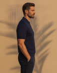 Polo Uomo Mezza Zip in Cotone – Elegante Sportiva con Zip Corta - vista laterale