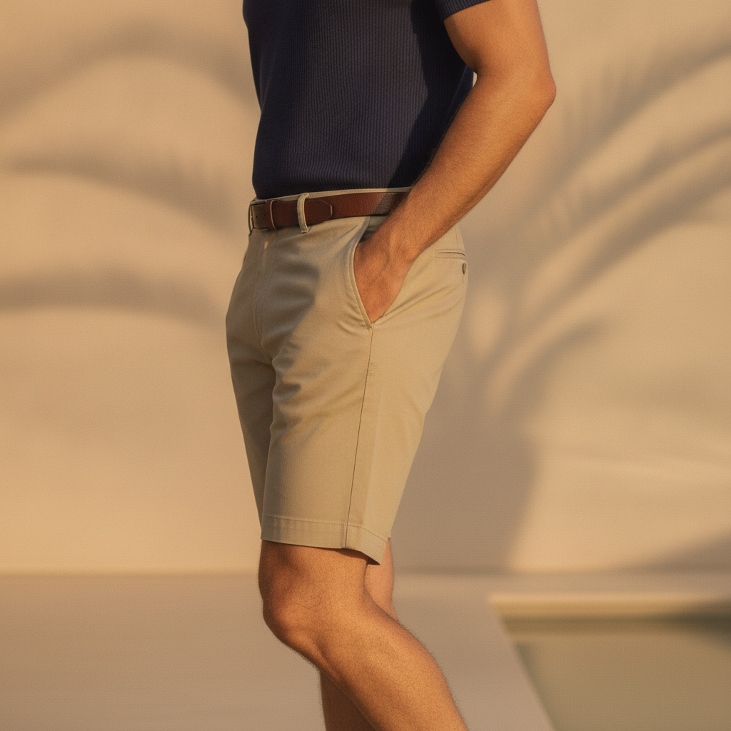 Bermuda Chino Uomo in Cotone – Eleganti e Versatili per l'Estate - vista laterale