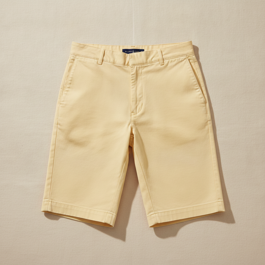 Pantaloncini Chino Uomo Colori Pastello – Estate Elegante e Fresca - Giallo Pastello