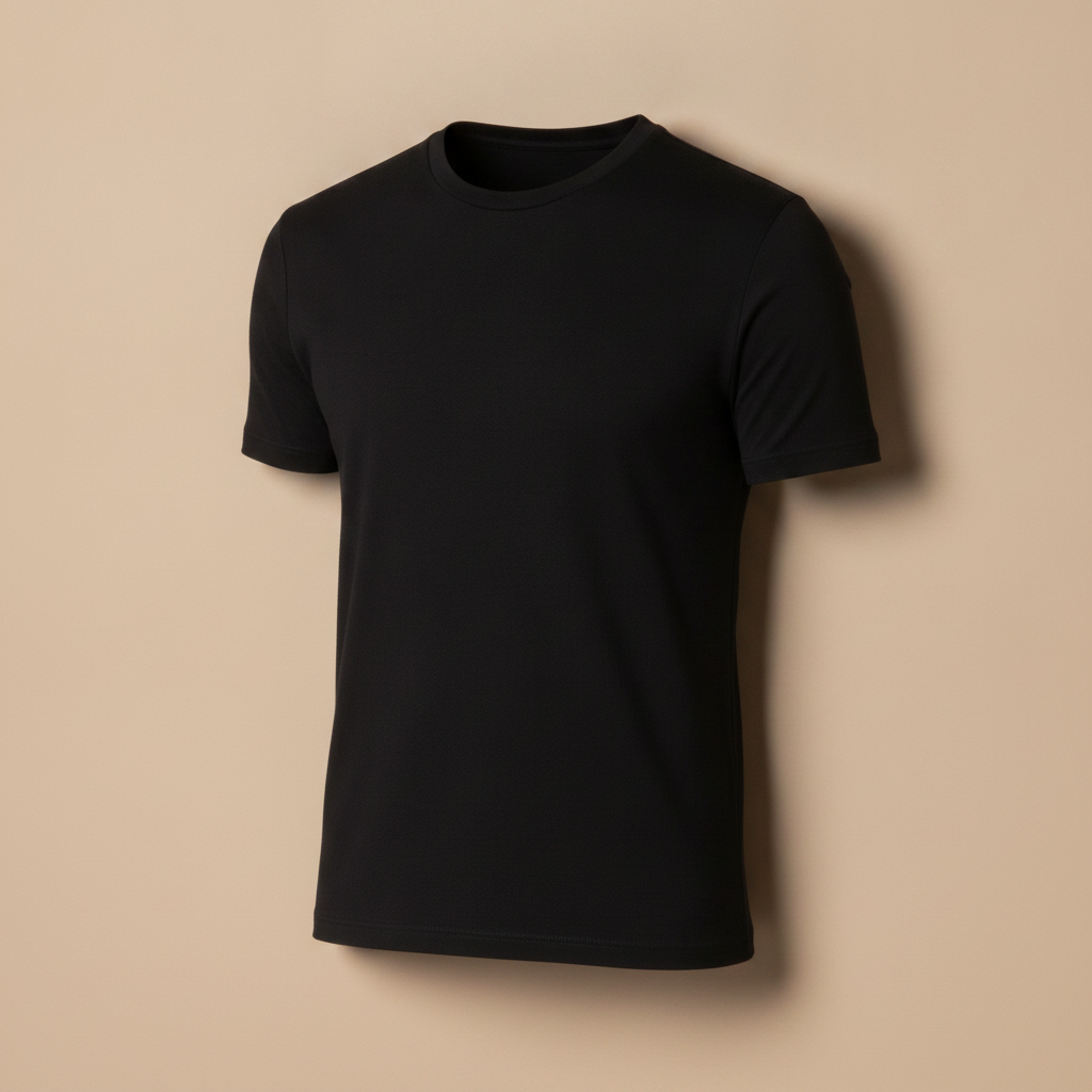 T-shirt Uomo Girocollo Slim Fit – Vestibilità Aderente Moderna - Nero