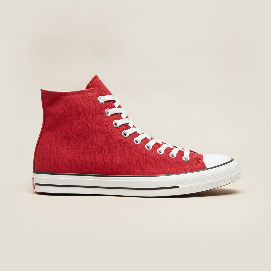 Sneakers Uomo Alte in Canvas – Casual Urbane Senza Tempo - Rosso