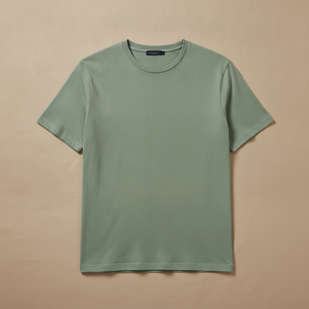 T-shirt Uomo in Misto Lino – Fresca e Traspirante Estiva - Verde Salvia