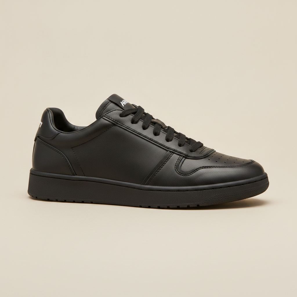 Sneakers Uomo Basse con Dettagli a Contrasto – Design Moderno - Nero e Rosso