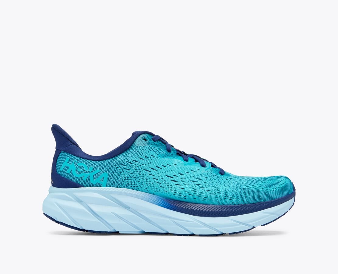 Hoka Clifton 8 Scarpe Running Blu Navy Turchese Uomo - 1