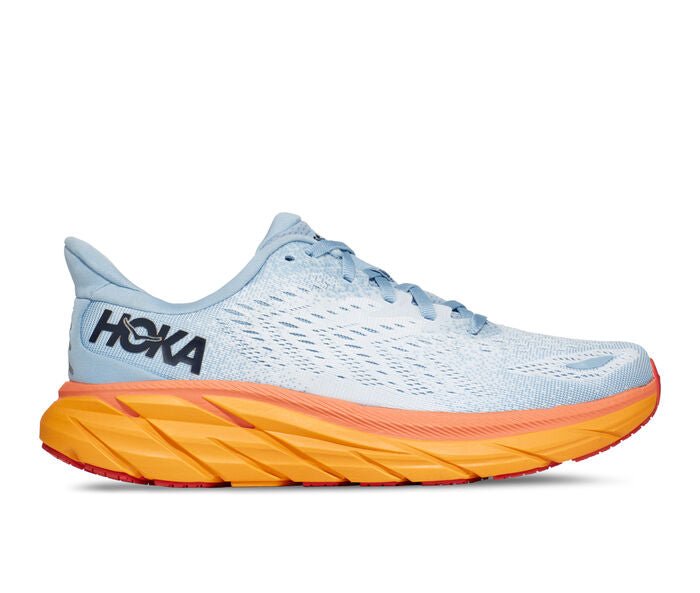 Hoka Clifton 8 Scarpe Running Azzurro Ghiaccio Arancione Donna - 1