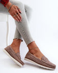 Mocassini Donna Beige Eleganti
