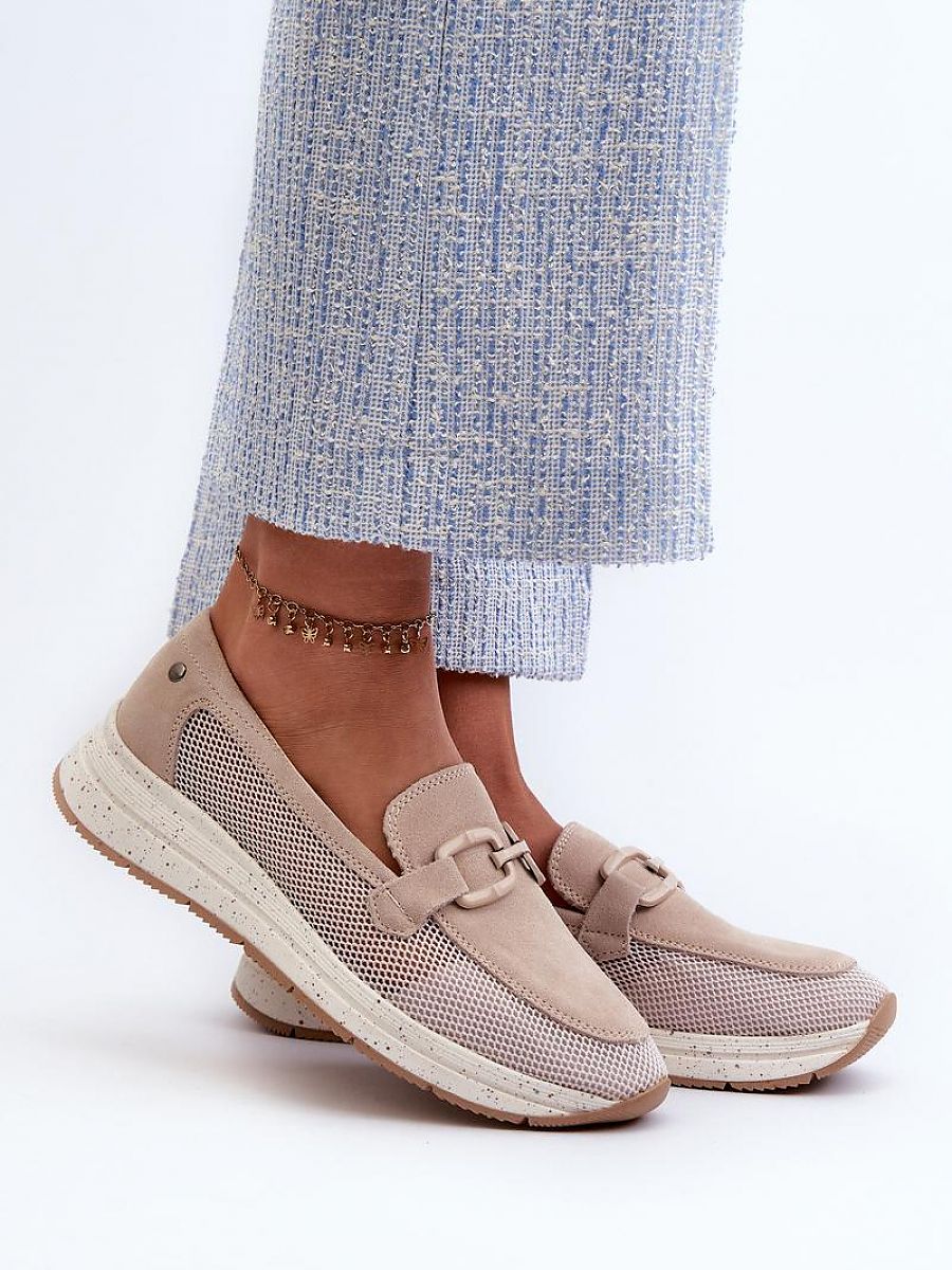 Mocassini Donna Beige Moderni