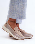 Mocassini Donna Beige Moderni