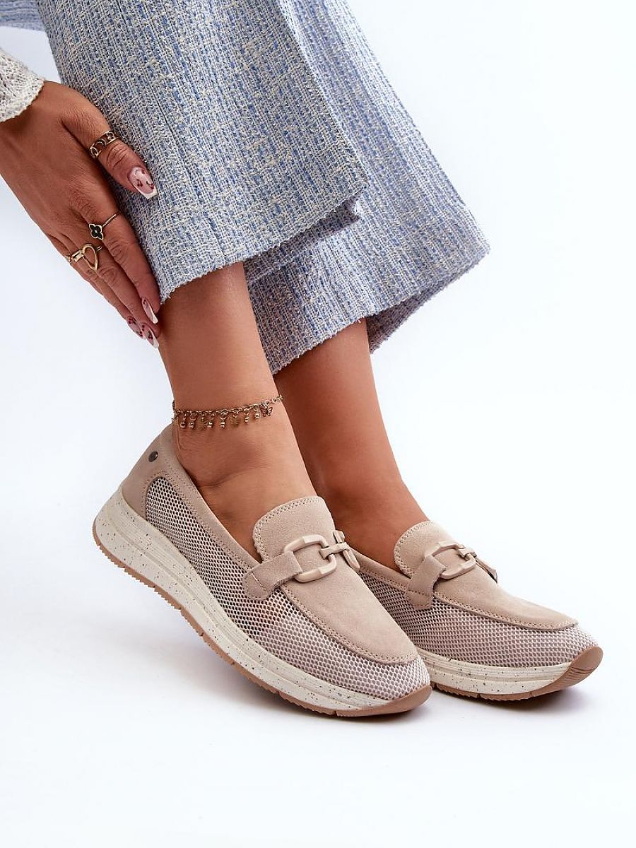 Mocassini Donna Beige Moderni
