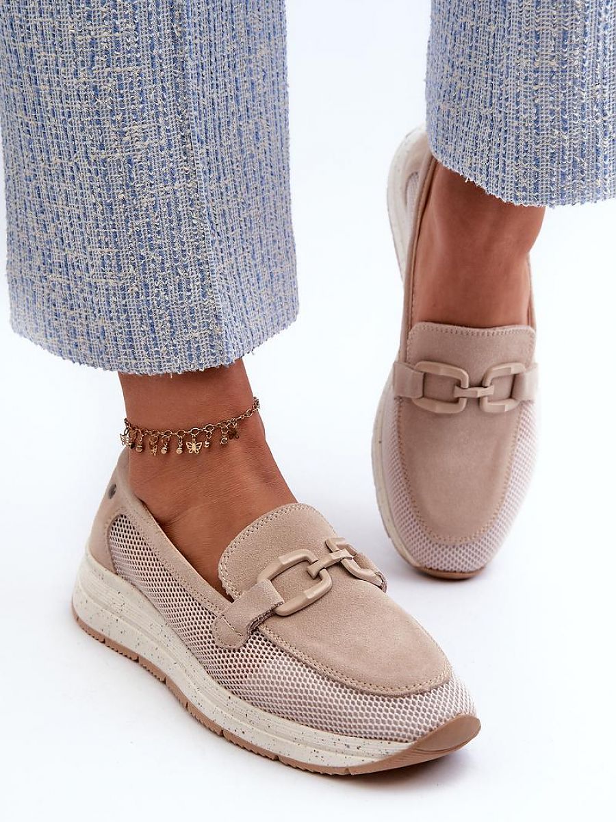 Mocassini Donna Beige Moderni