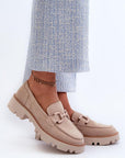 Mocassini Donna Beige Comodi