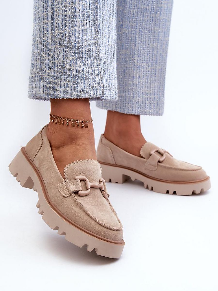 Mocassini Donna Beige Comodi