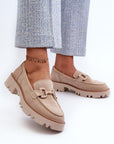 Mocassini Donna Beige Comodi