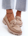 Mocassini Donna Beige Comodi