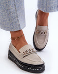 Mocassini Donna Beige Moderni