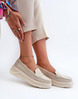Mocassini Donna Beige alla Moda