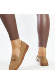 Mocassini Donna Beige Eleganti