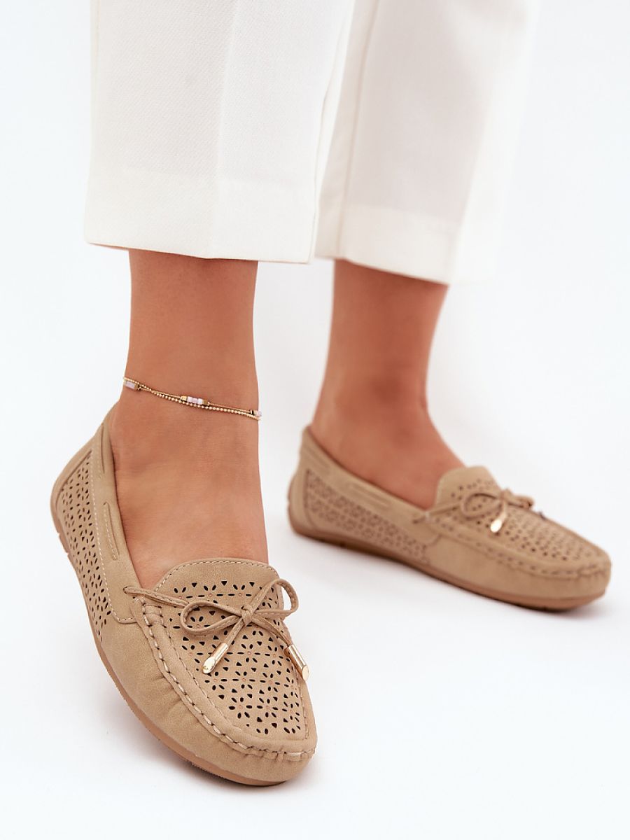 Mocassini Donna Beige Eleganti