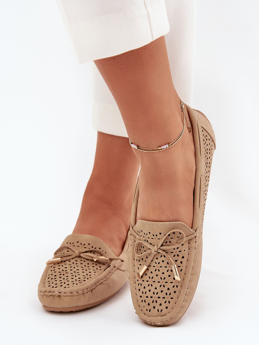 Mocassini Donna Beige Eleganti