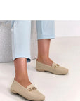Mocassini Donna Beige Comodi