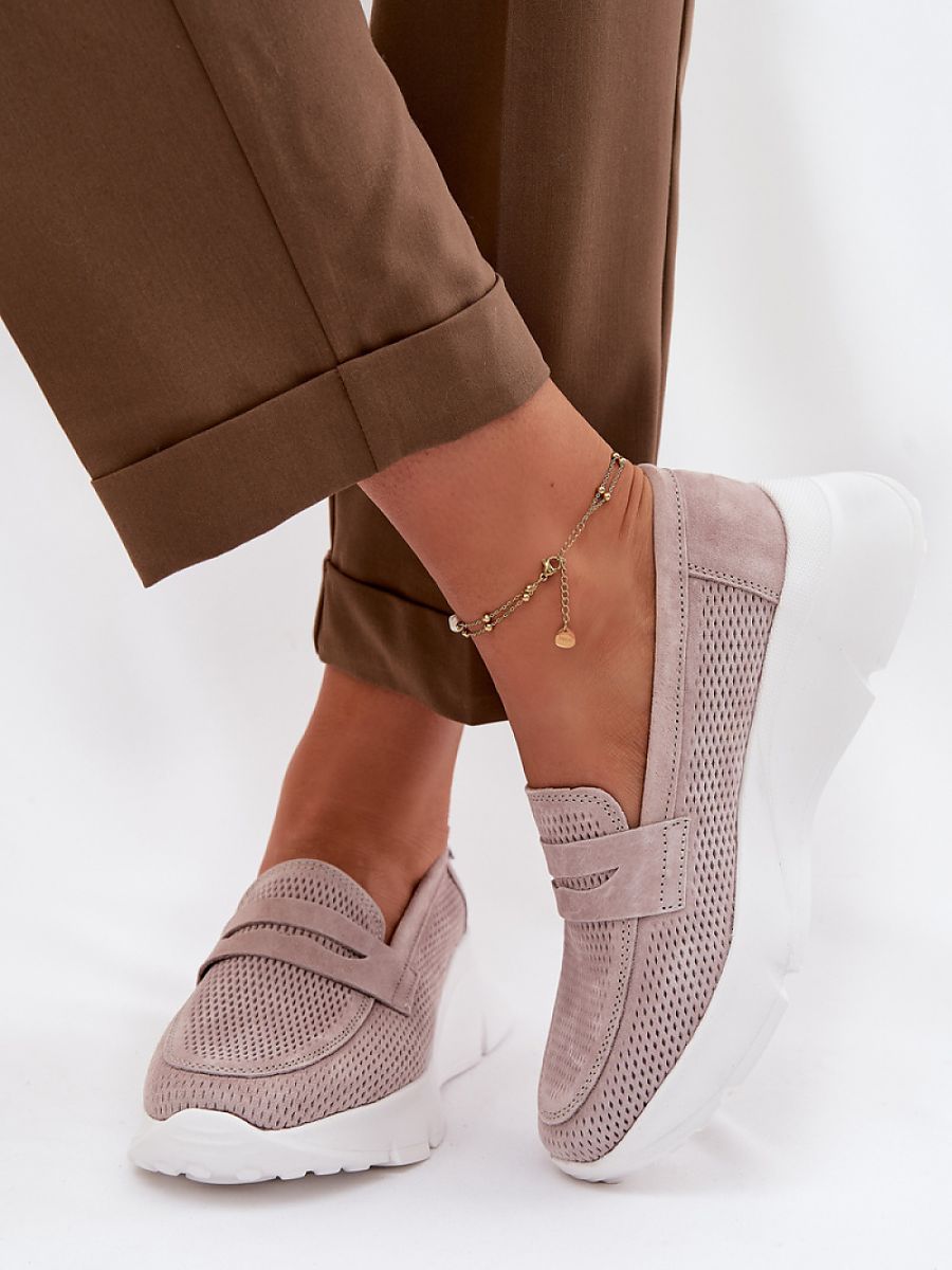 Mocassini Donna Beige Raffinati