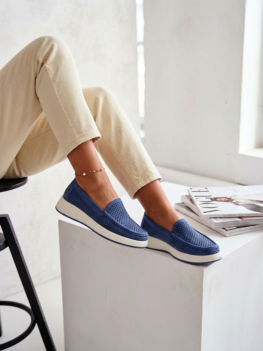 Mocassini Donna Blu di Tendenza