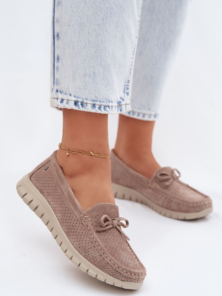 Mocassini Donna Beige Comodi