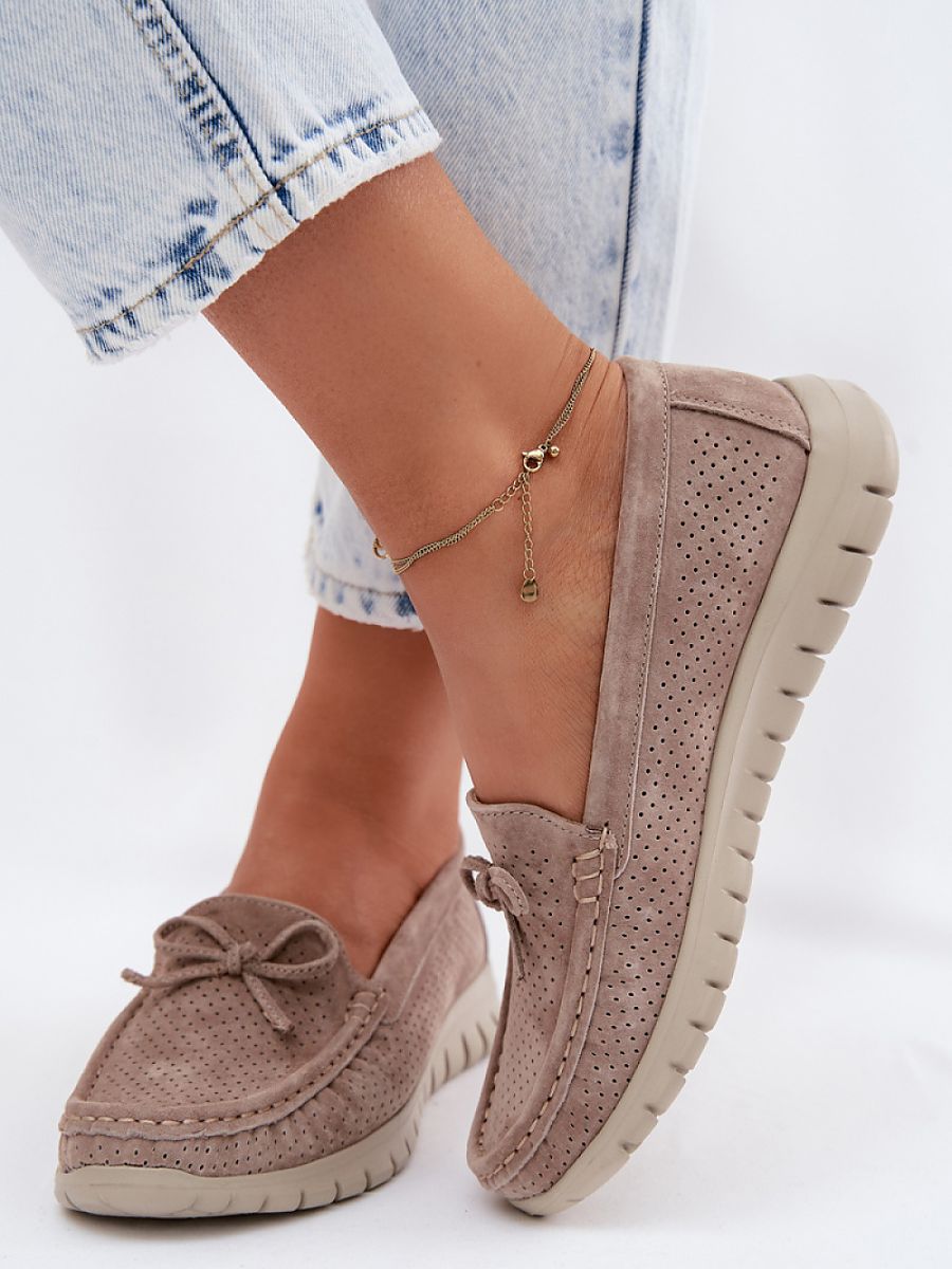 Mocassini Donna Beige Comodi