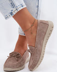 Mocassini Donna Beige Comodi
